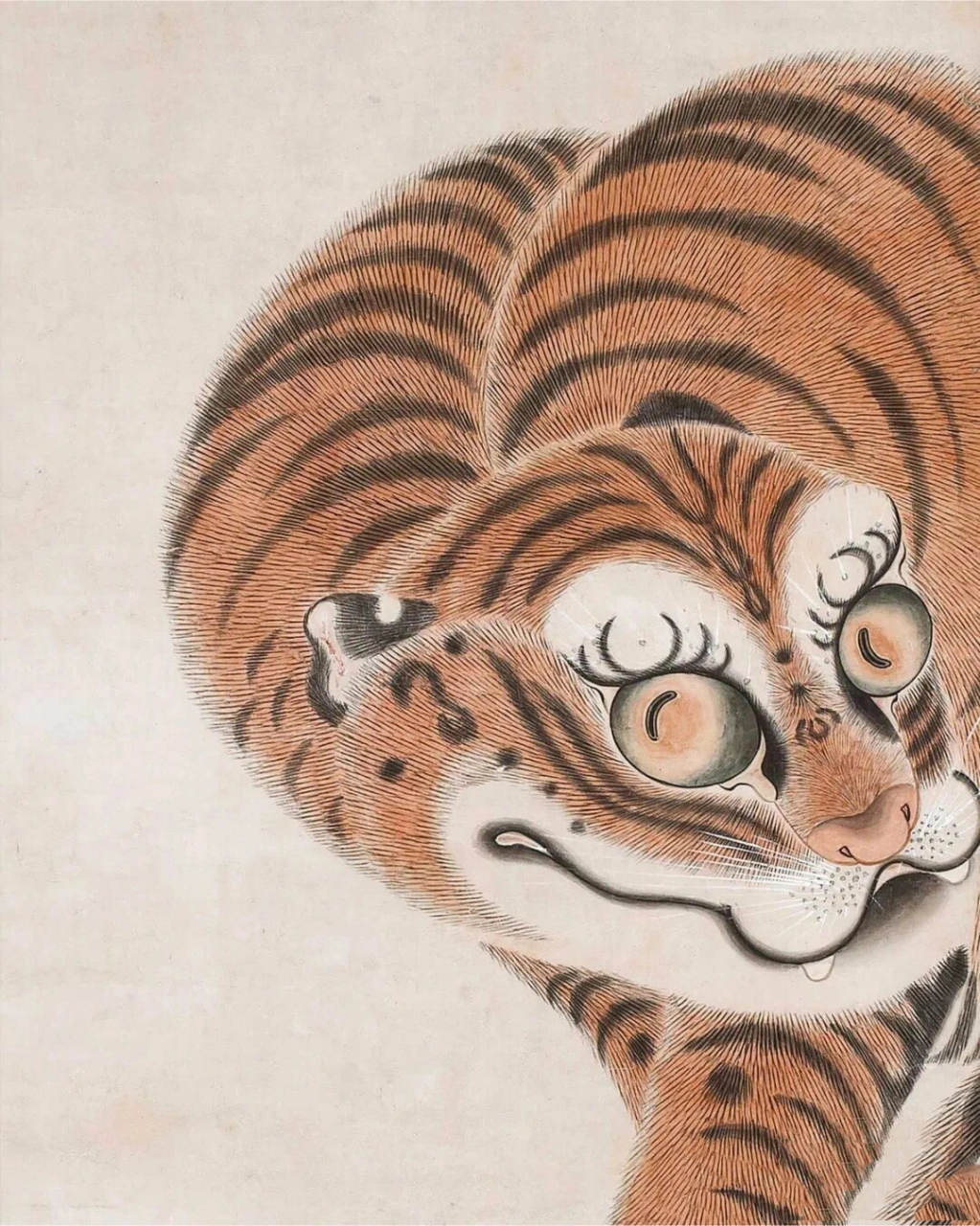 中国虎日本画传统文化虎图腾纹样图案素材 以上绘画有中国的有日本的