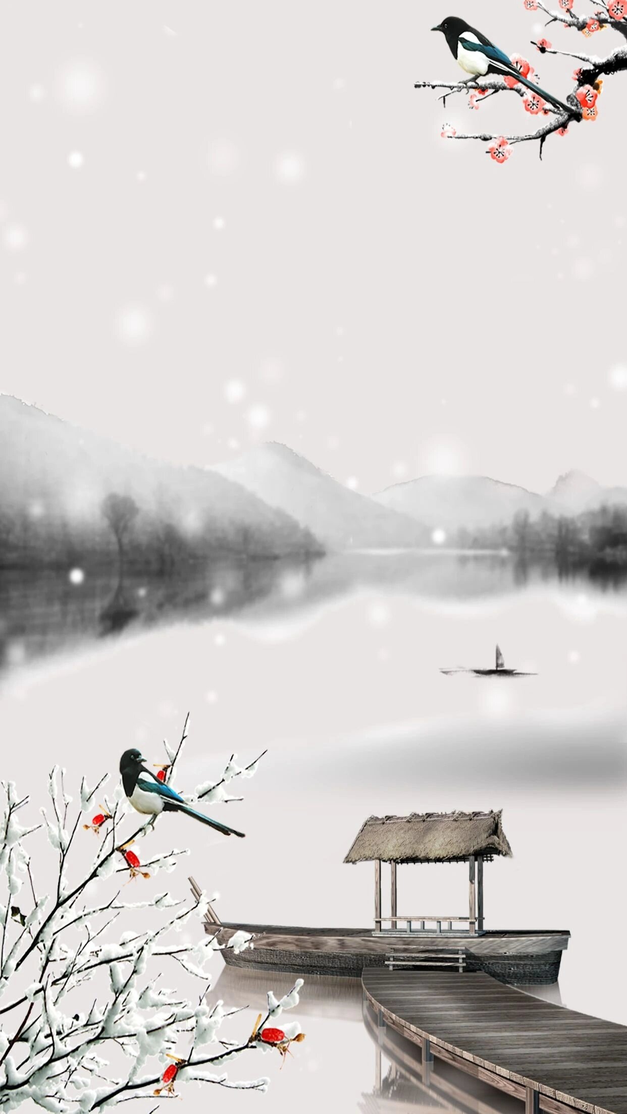 7815唯美水墨画国风海报背景图素材