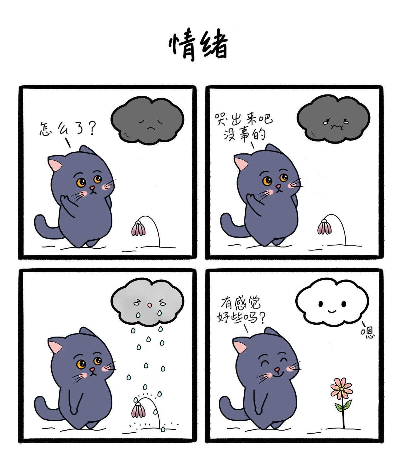 四宫格漫画简单图片