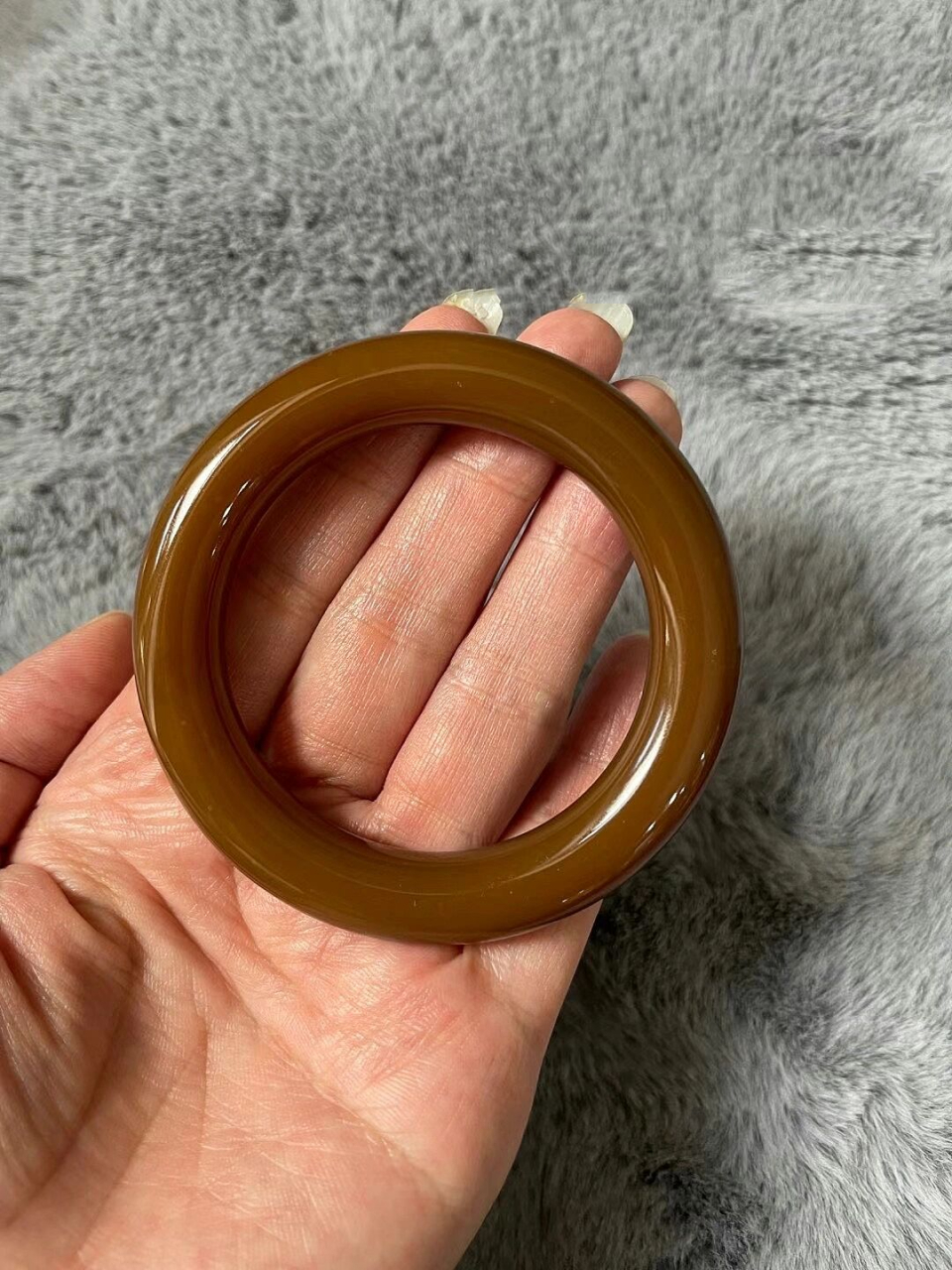 收藏级新疆且末金山矿老红糖纯糖手镯 新疆和田玉且末红糖高品质手镯