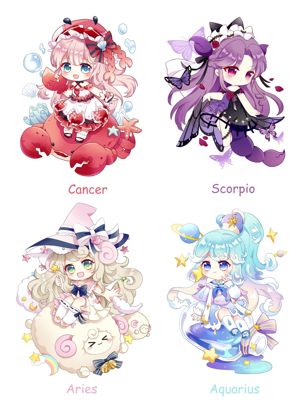 q版十二星座拟人(上)绘画合集插画分享