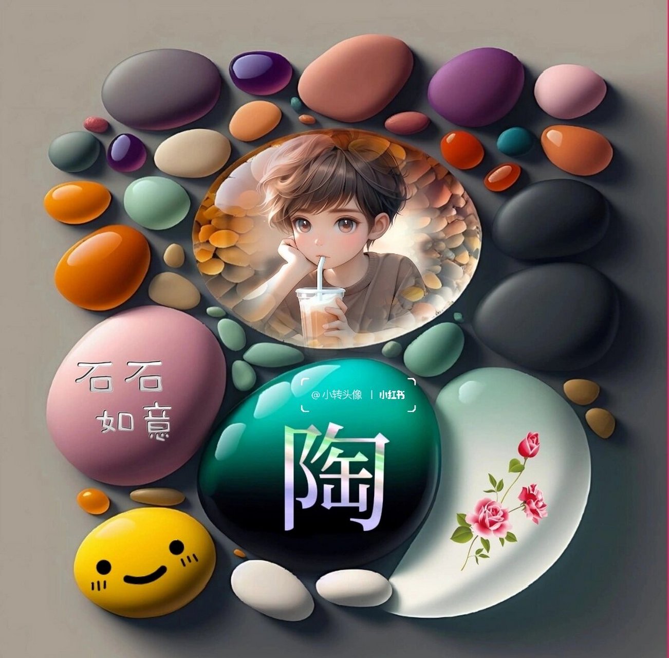 许愿石姓氏头像 你留字 我作图