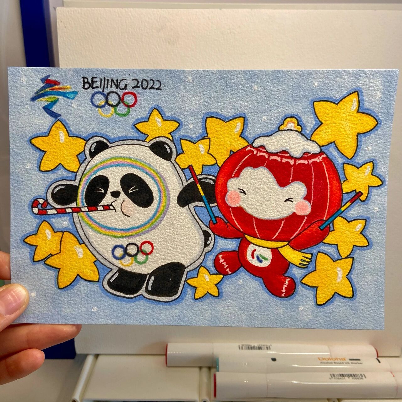 2022冬奥会卡片制作图片