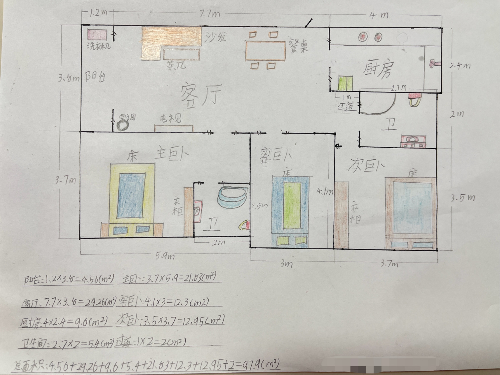 寒假作业之～我家的平面图