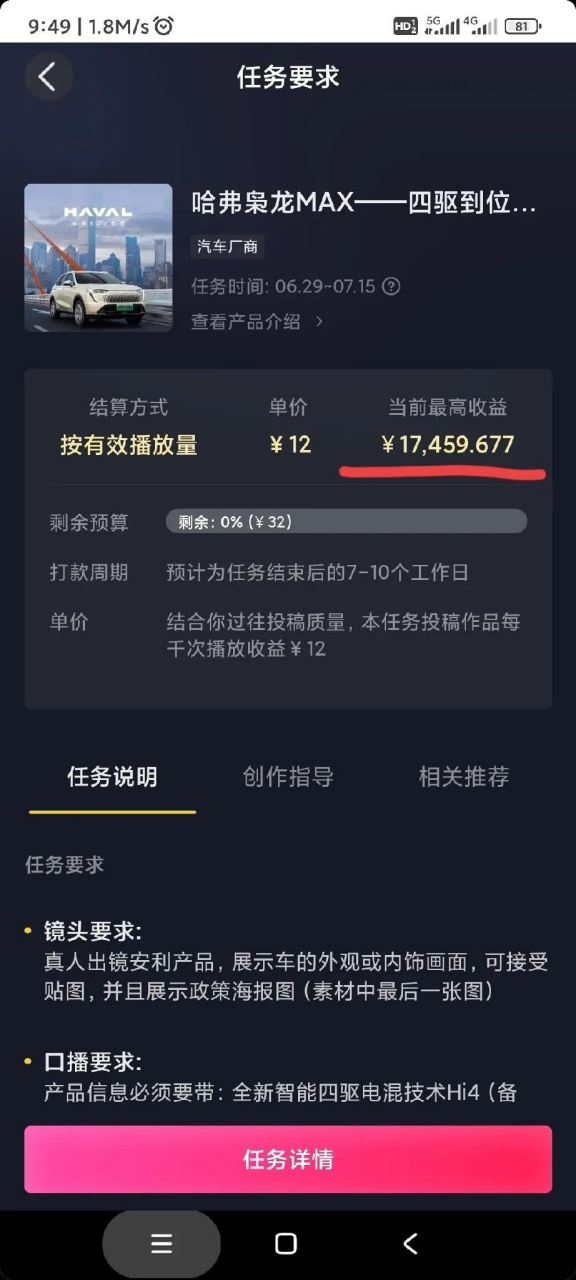抖音收益比=抖音收益越来越低