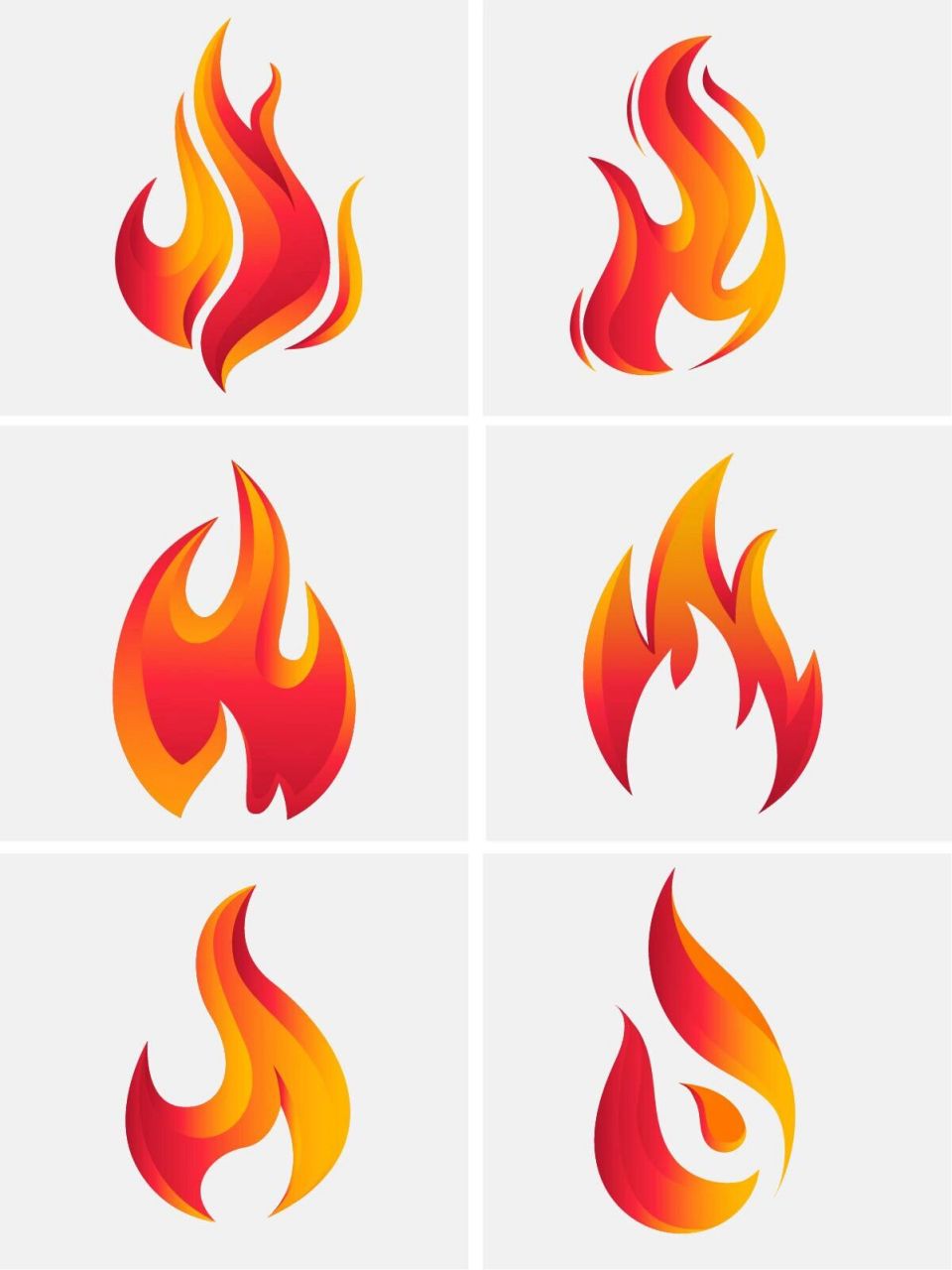 9797火苗简笔画～～高清免抠矢量素材 73火焰