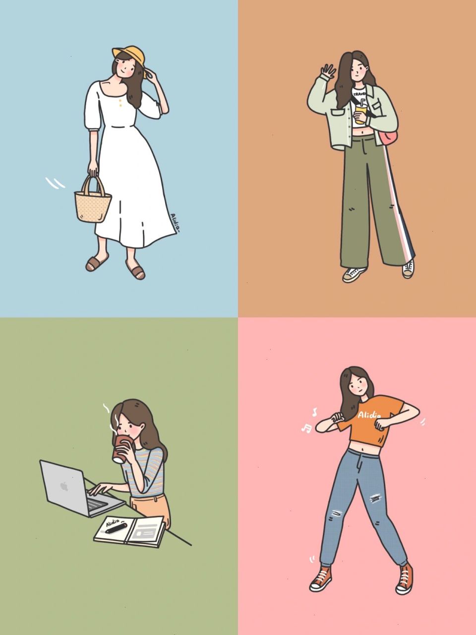 【原创插画】手绘自我介绍 哈喽,最近刷pinterest的时候发现一个泰国