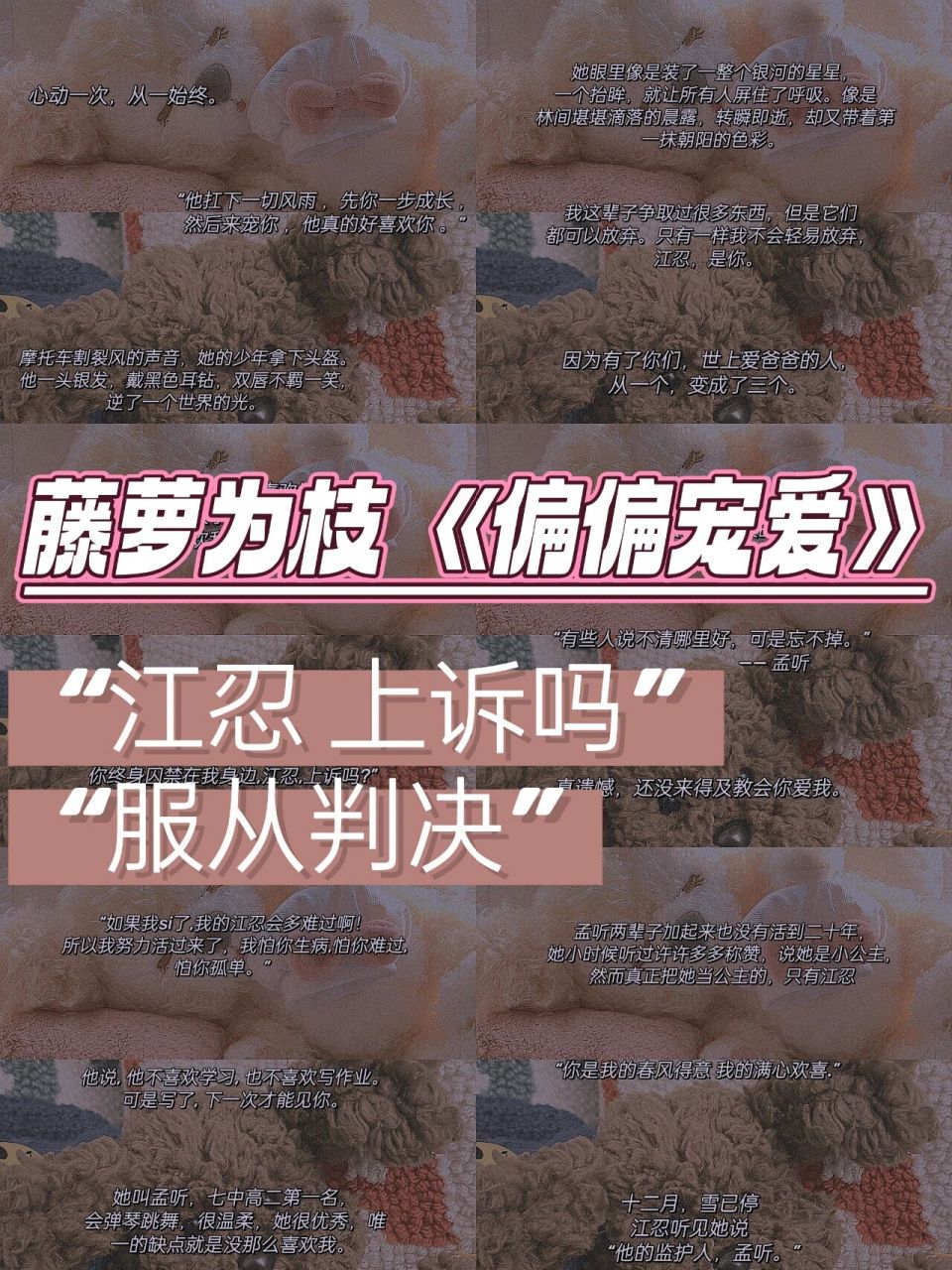 90藤萝为枝《偏偏宠爱》经典语录 大家好啊,今天分享的是藤萝为枝