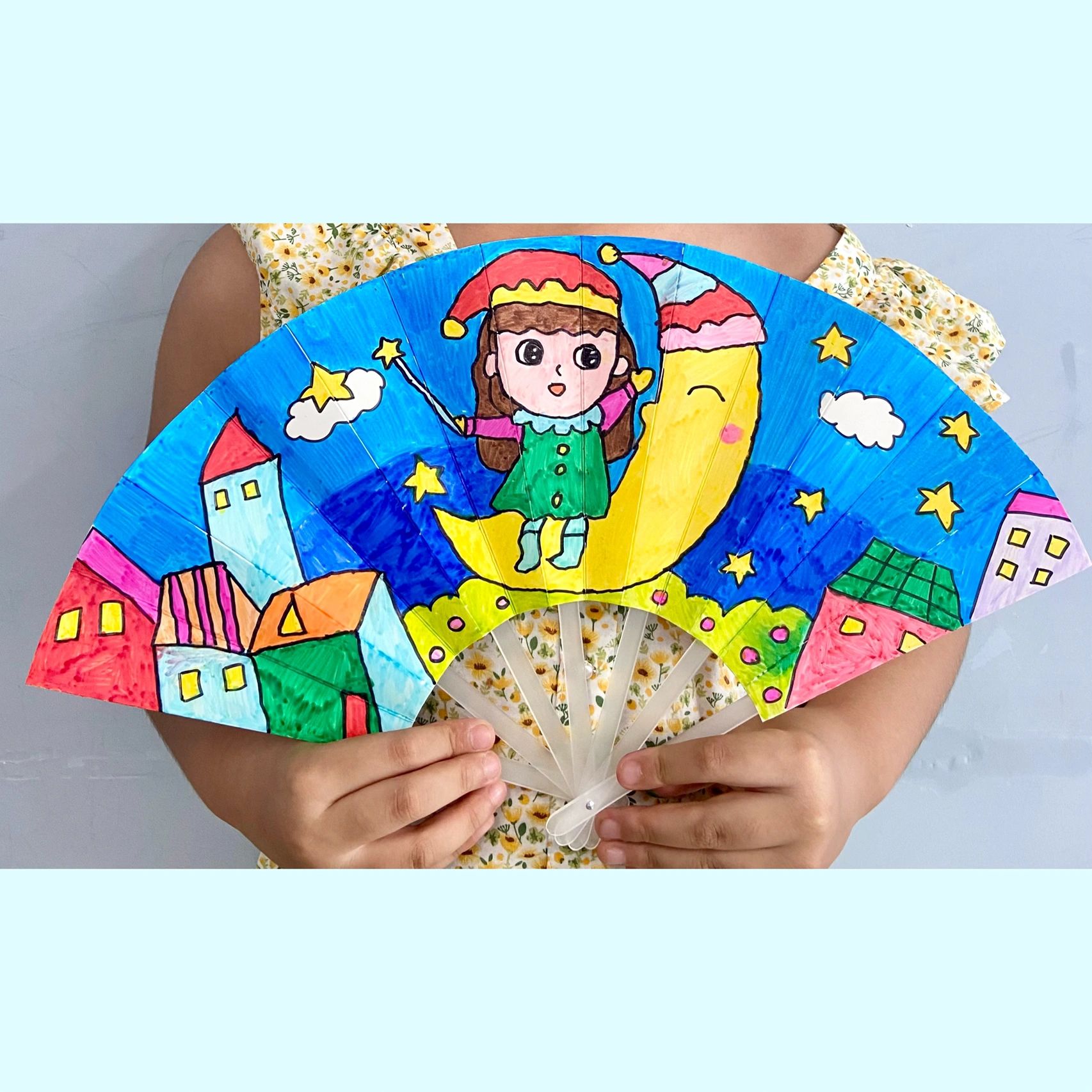 儿童创意手绘《折扇