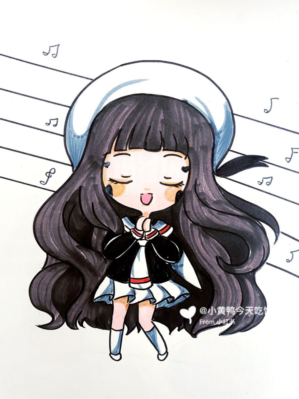 动漫女生 #卡通画# #动漫# #动漫女孩# #唱歌动漫