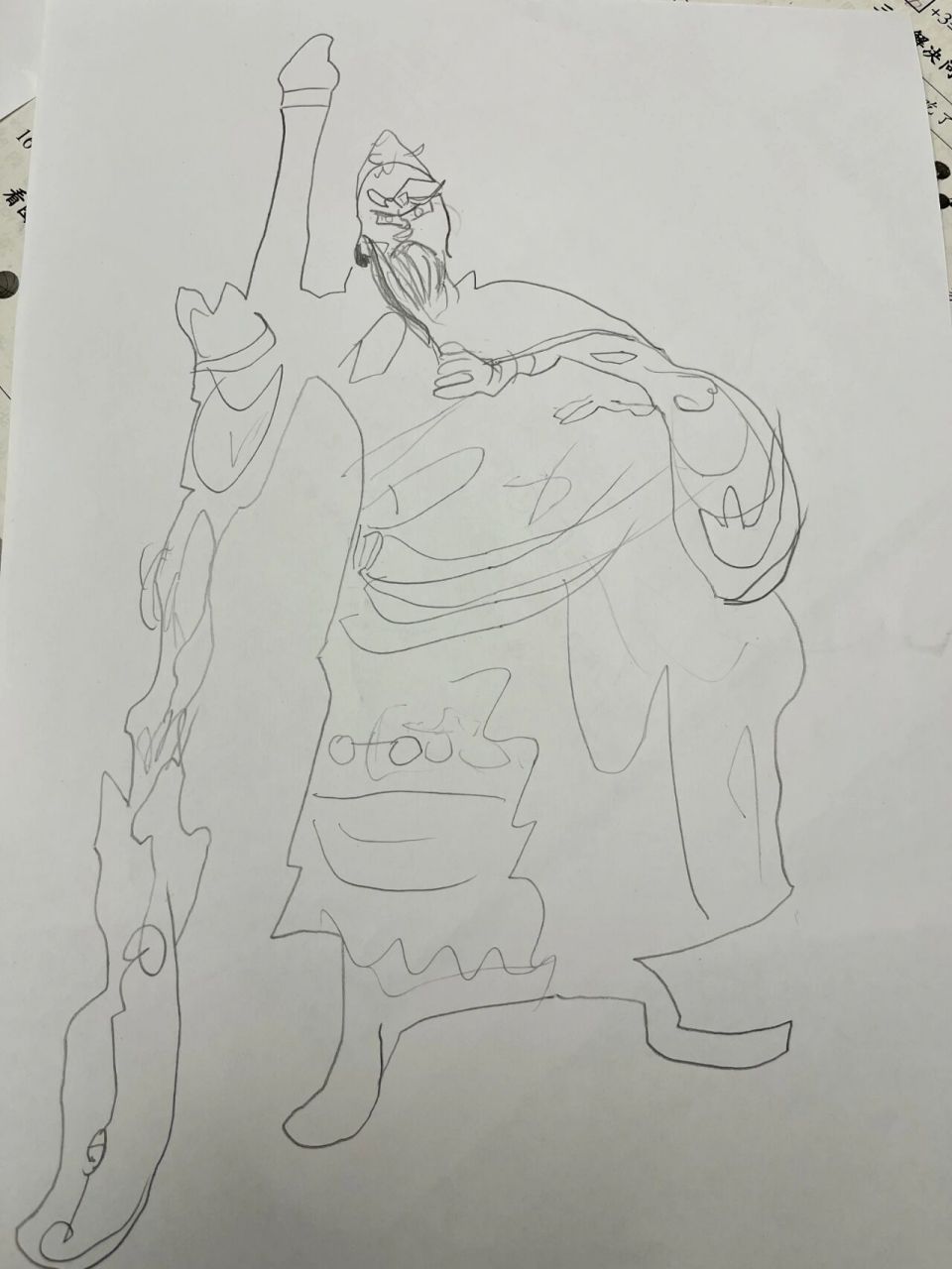 孙悟空素描 第一张是爷爷画的,其他是我画的,要加油哇!