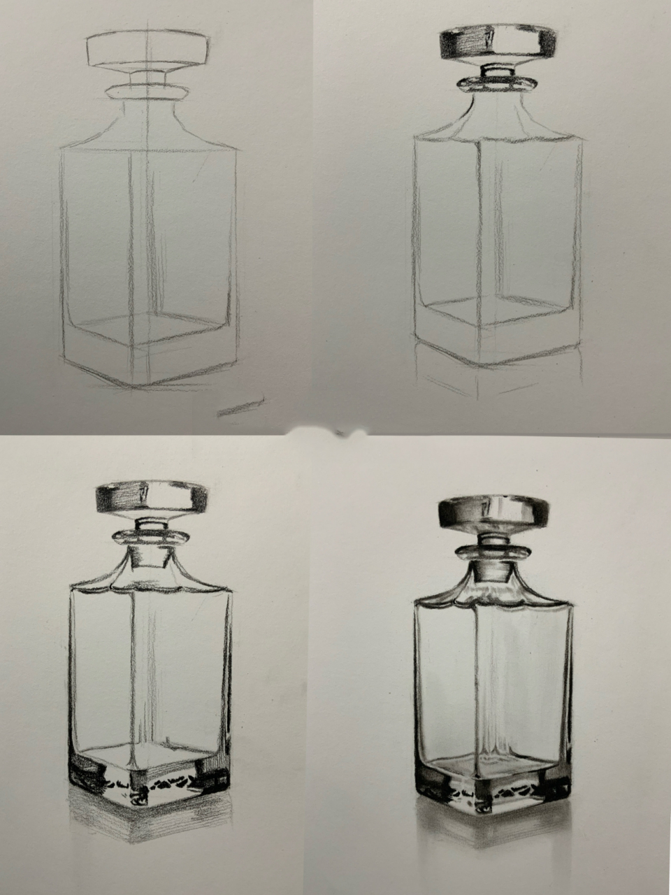 超详细零基础素描玻璃瓶图文教程 16615找出玻璃瓶的形状,注意