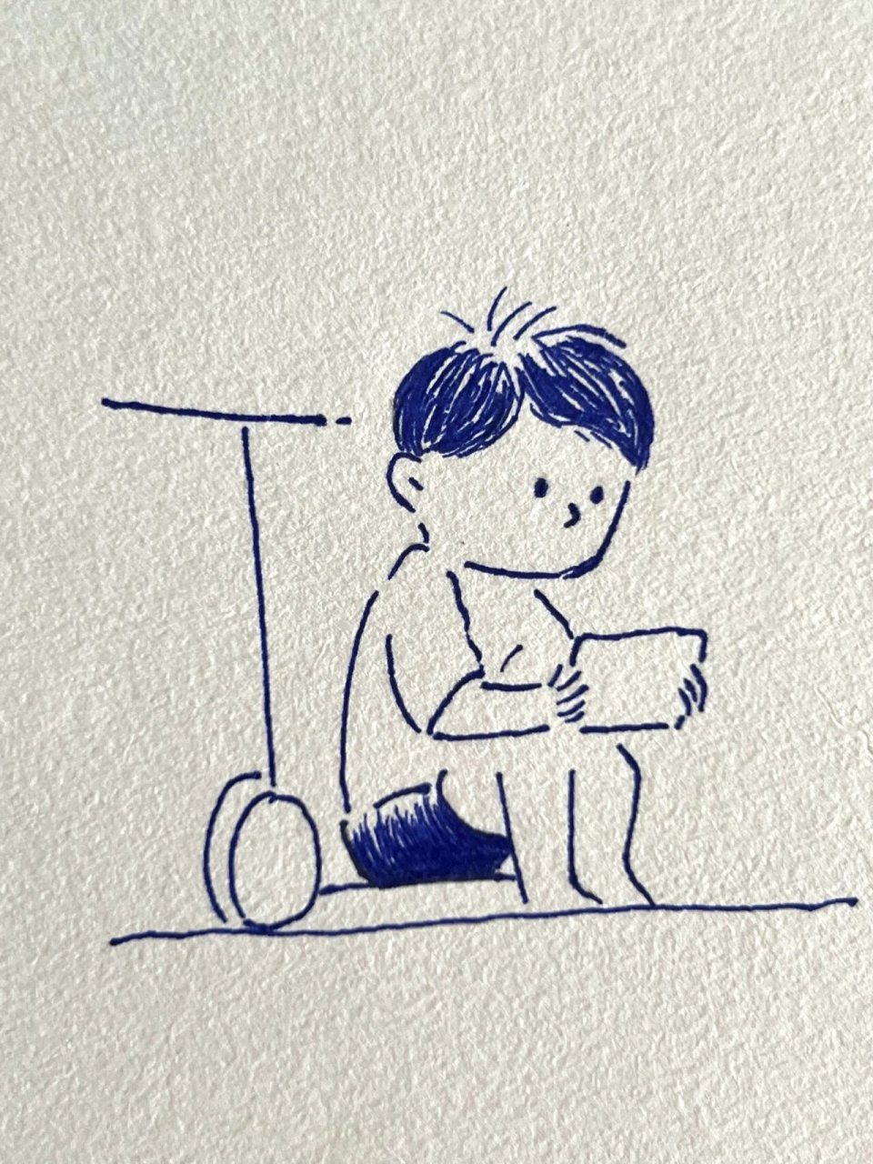 简笔画|小男孩骑车00 可爱治愈 超级简单～ 临摹原图junheesung_nuj