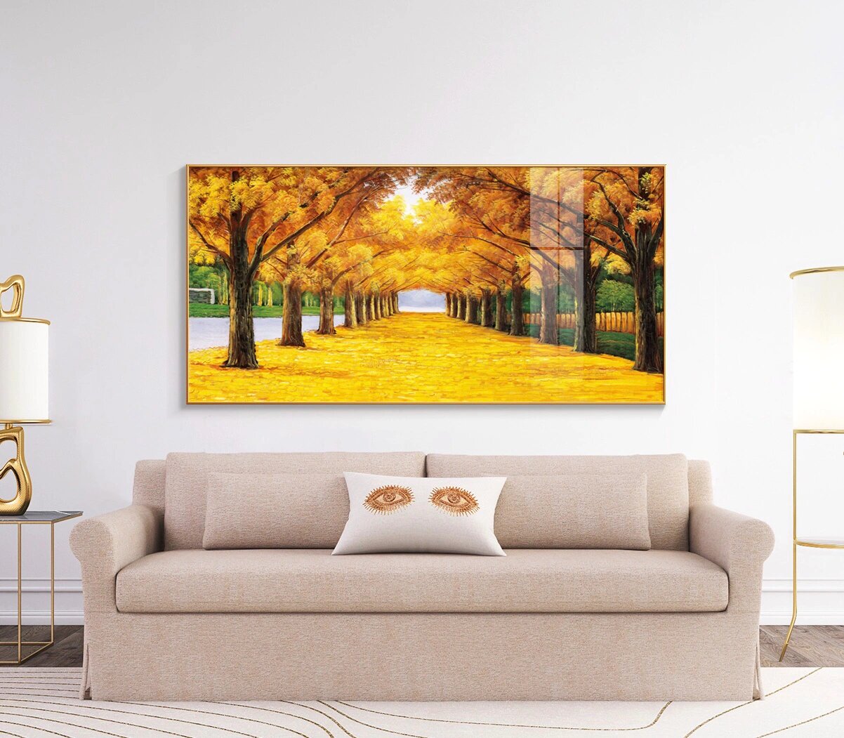 黄金大道新中式挂画黄金满地壁画 《黄金大道》 巍峨的黄金树,徜徉在