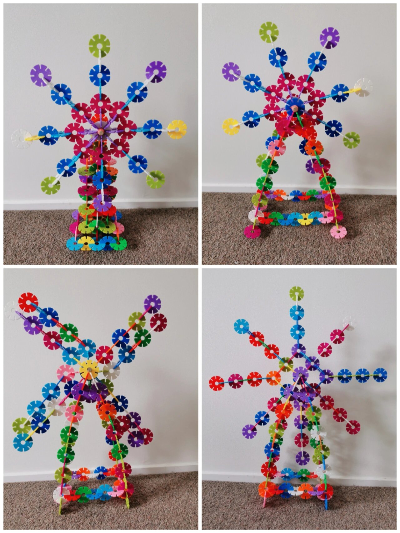 雪花片搭建 可以动起来的风车