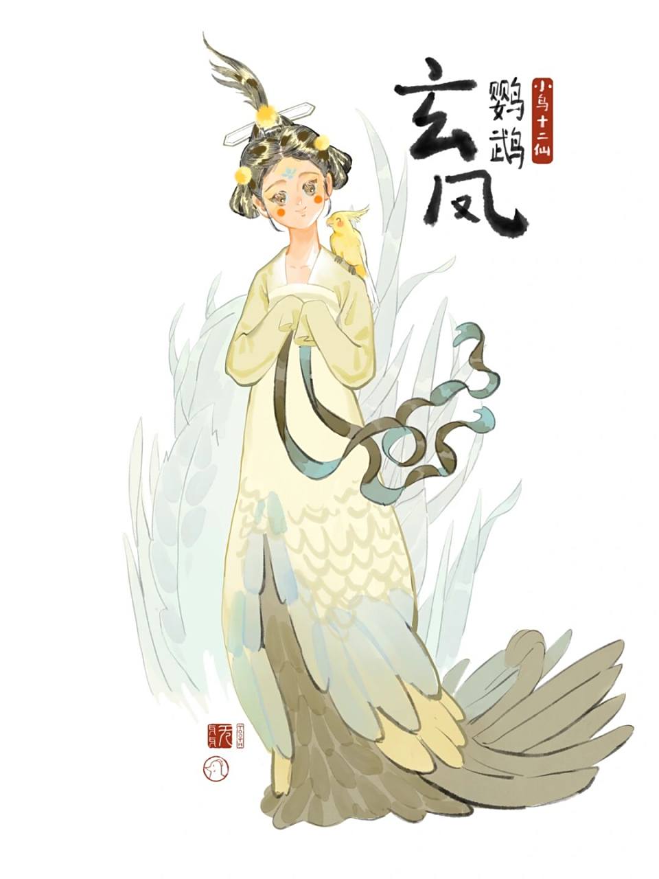 小鸟拟人之玄凤鹦鹉 开个新坑 #拟人# #万物拟人绘# #玄凤鹦鹉# #小鸟