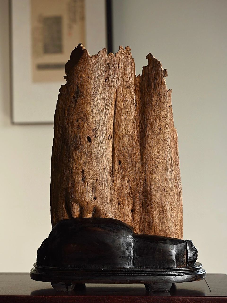 马来沉香"五子献寿"摆件 料型规整,雕工细腻,寿星高额长髯,慈眉善目