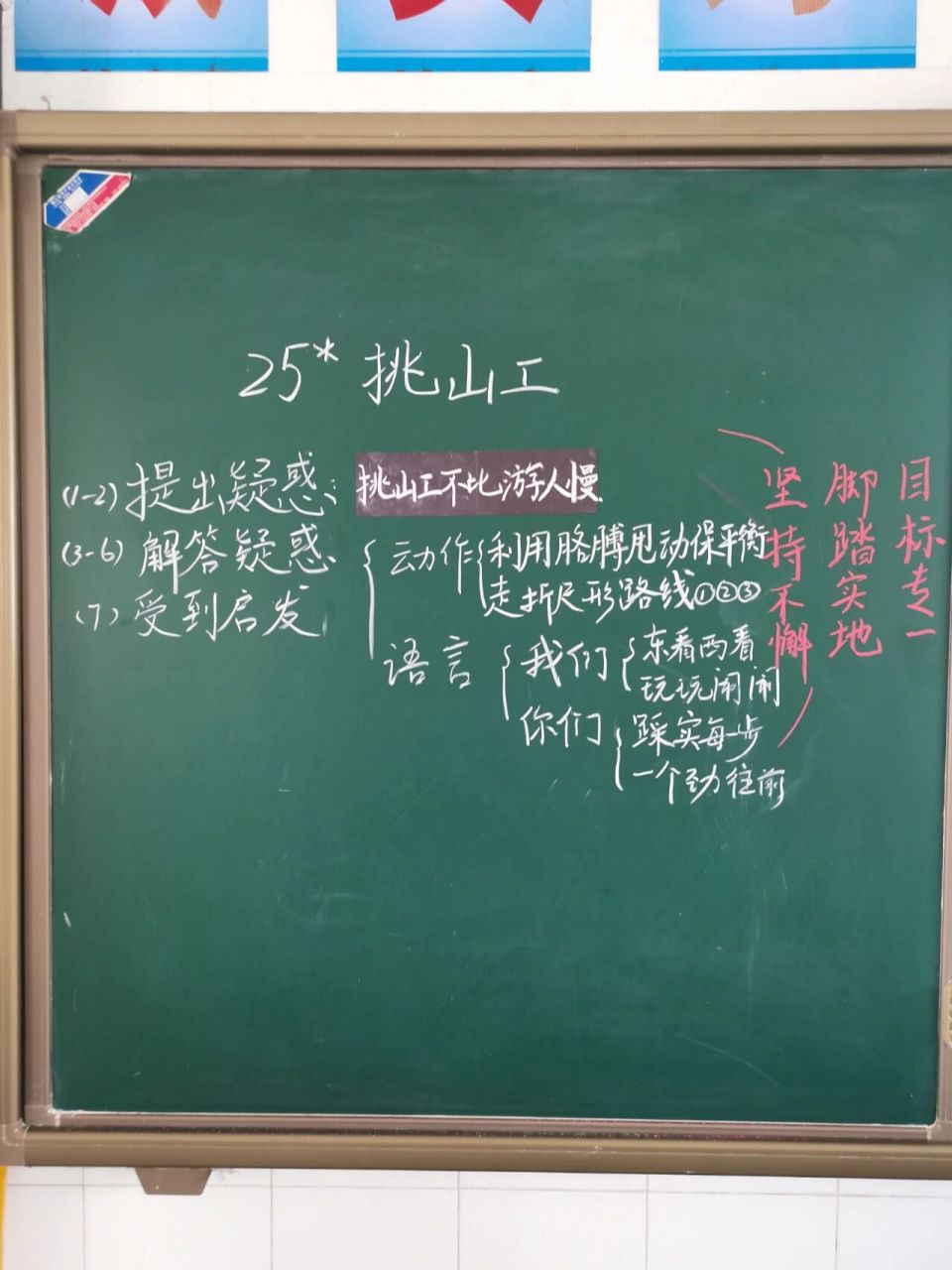四年级下册第七单元25《挑山工》板书
