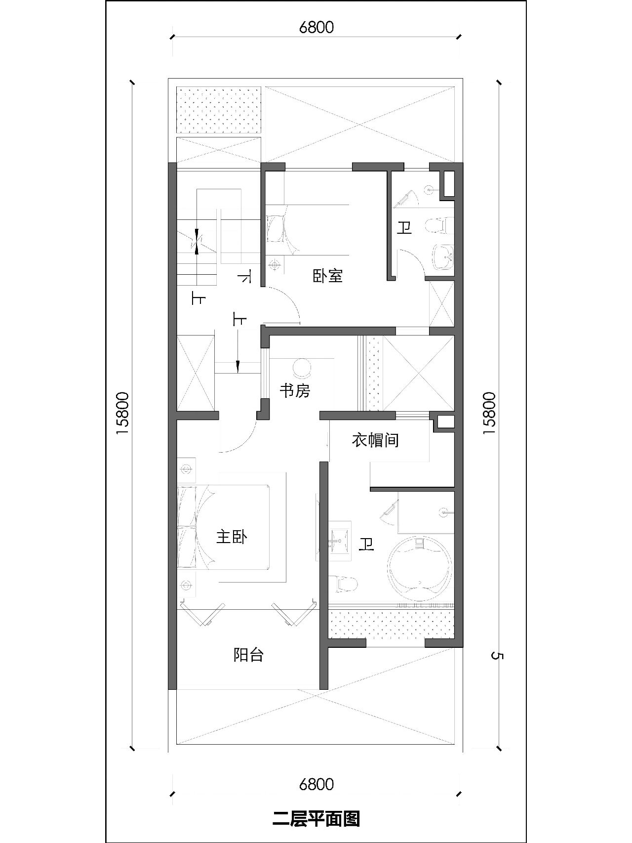 7x16米农村建房图纸图片