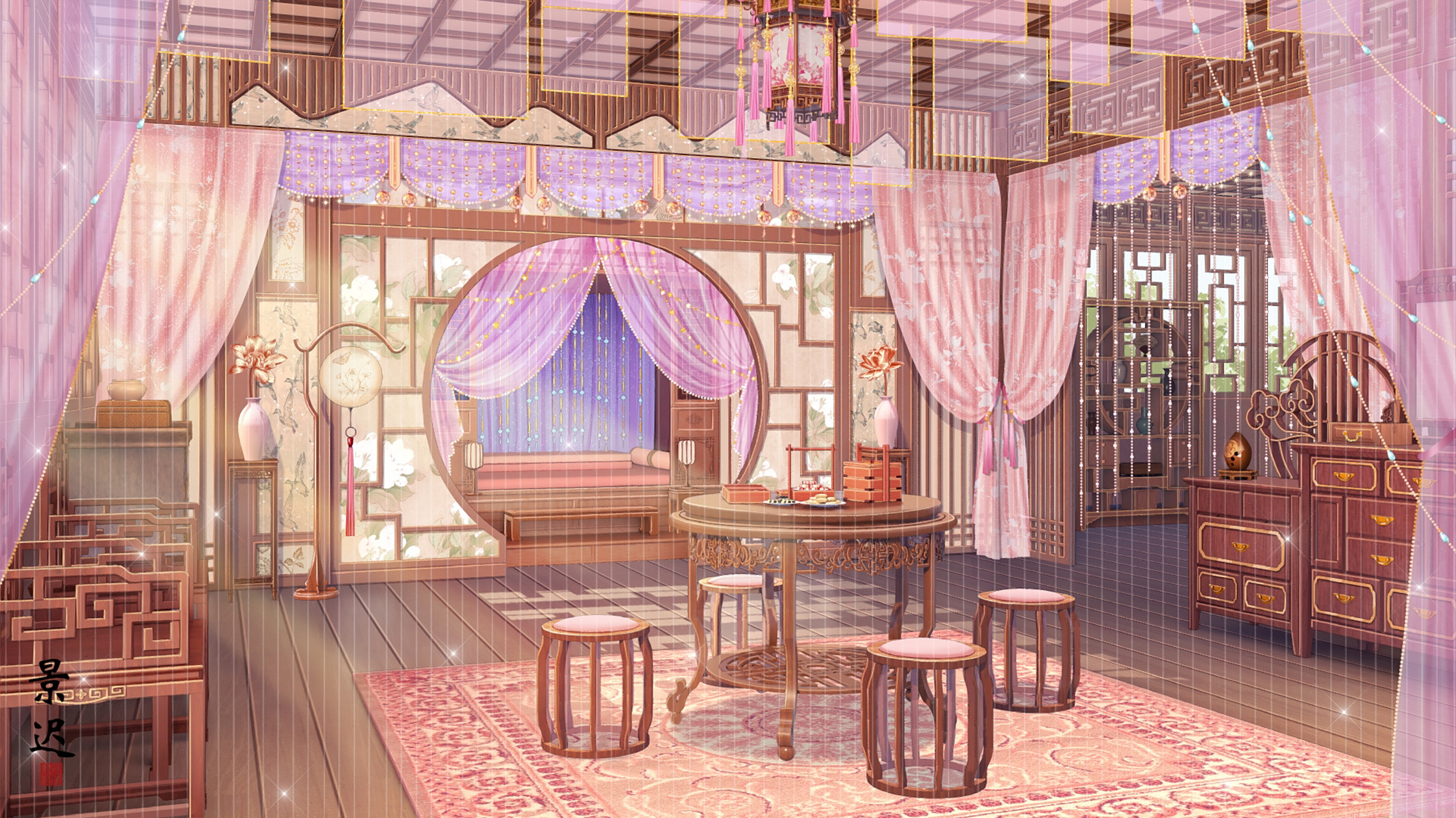 场景-卧室 画了!粉色的卧室!