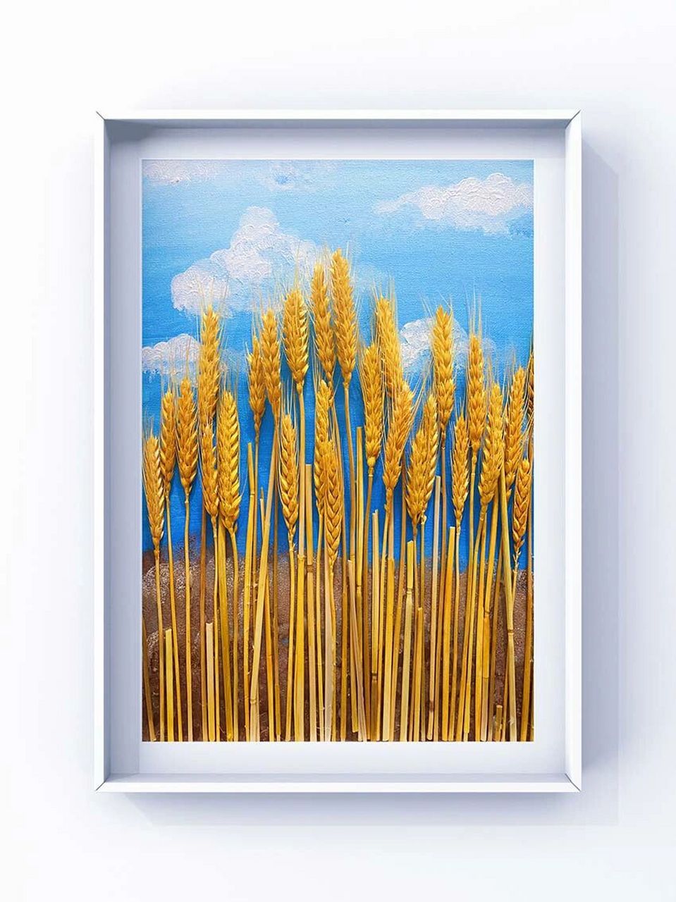 简单丙烯画创意画 | 90金灿灿麦穗大丰收 开业的麦穗怎么用?