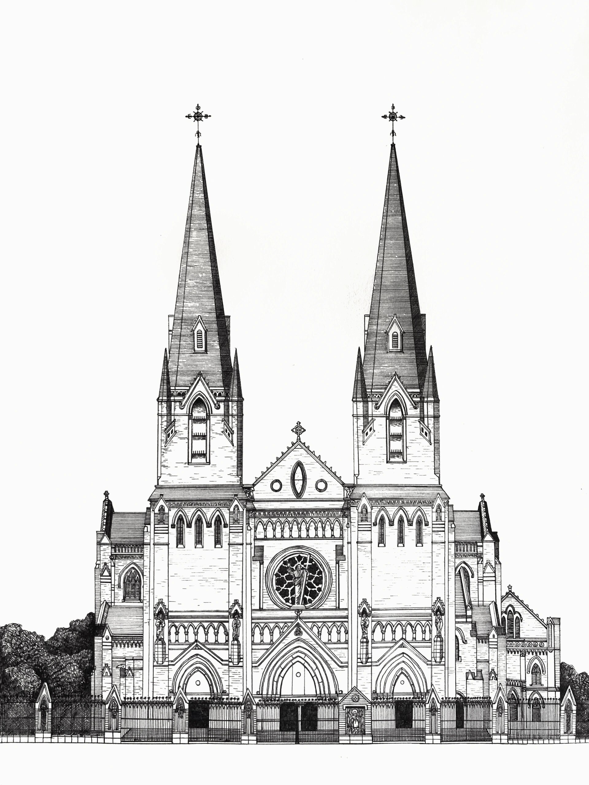 钢笔手绘|教堂建筑