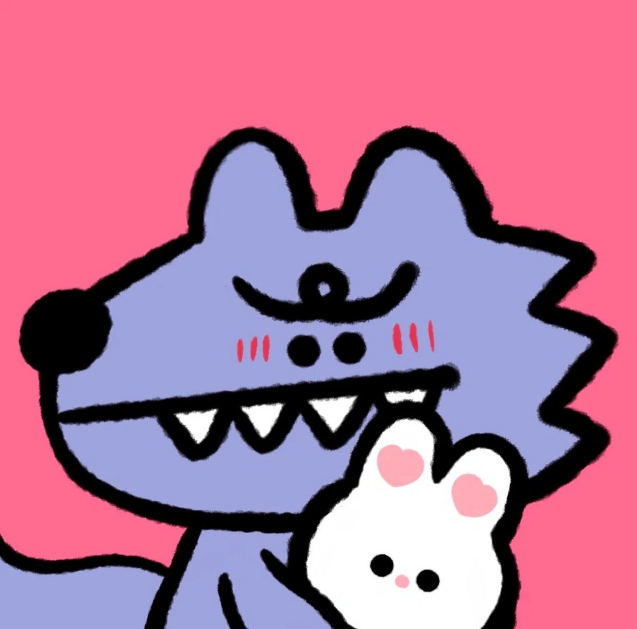 大灰狼小白兔情侣头像