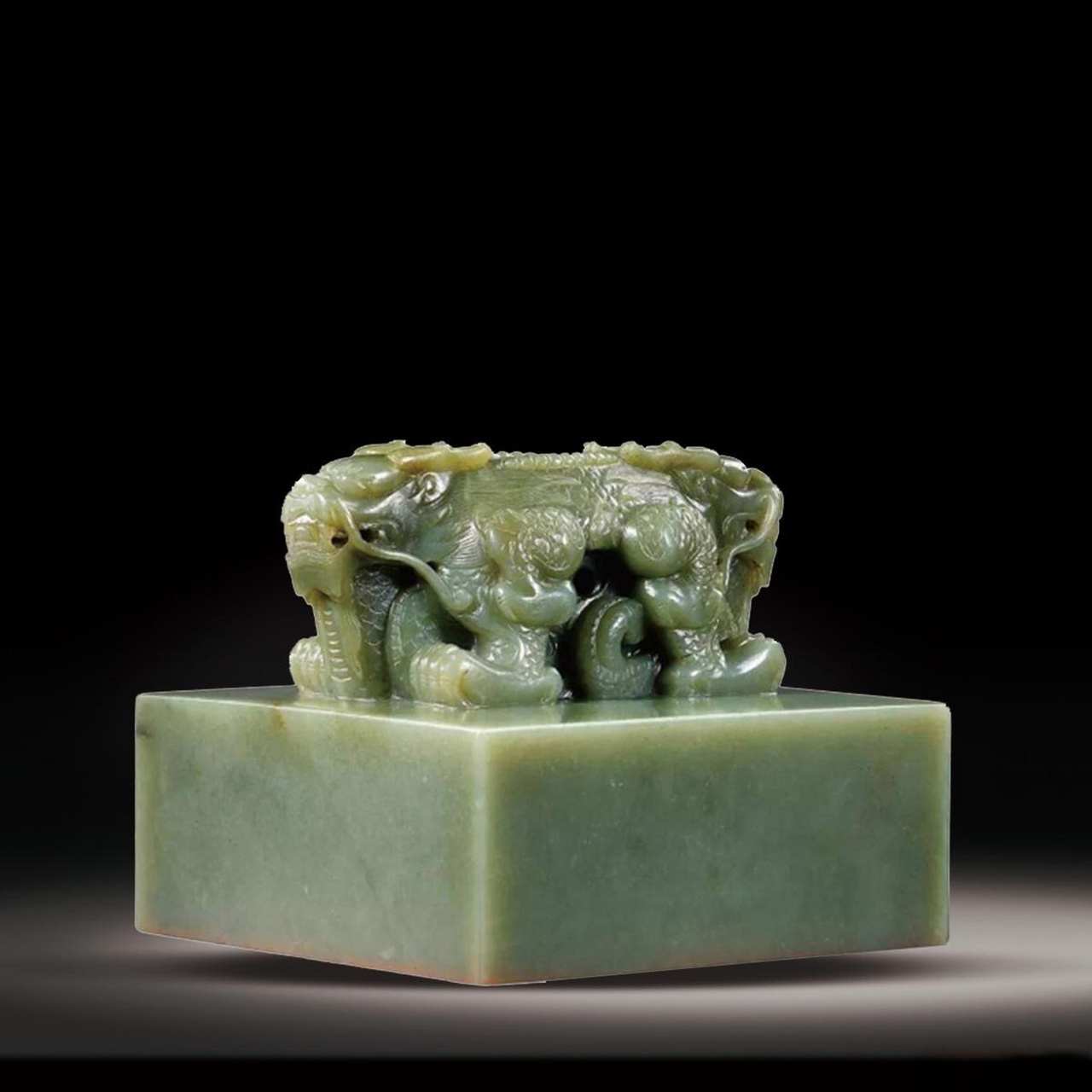 古玉#清乾隆 帝御宝青玉"太上皇帝之宝"交龙钮方玺,起拍价:sgd 12