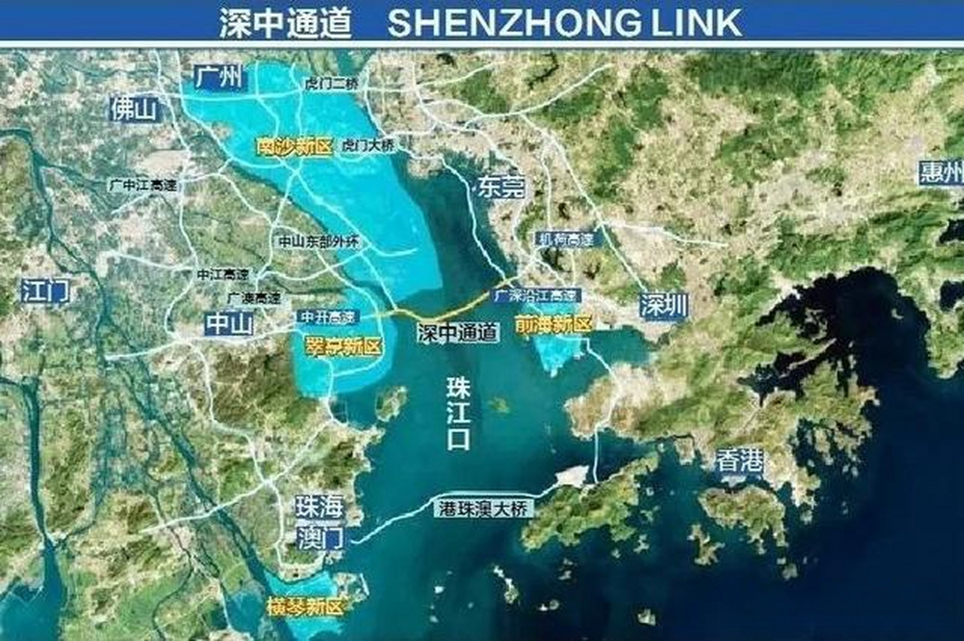 深圳至中山的深中通道示意图,该项目就在2024年完工 广东头条  中山