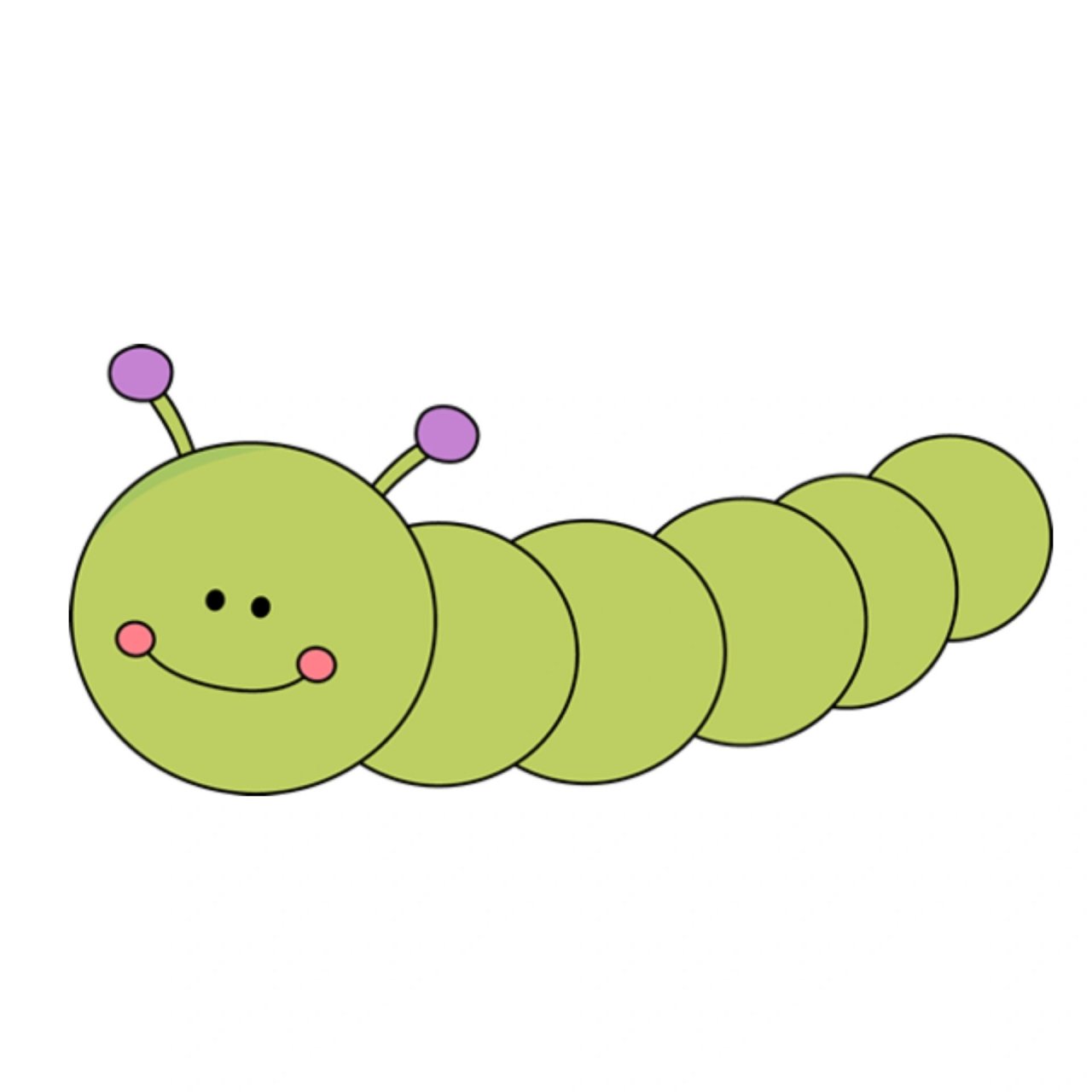 毛毛虫简笔画涂色