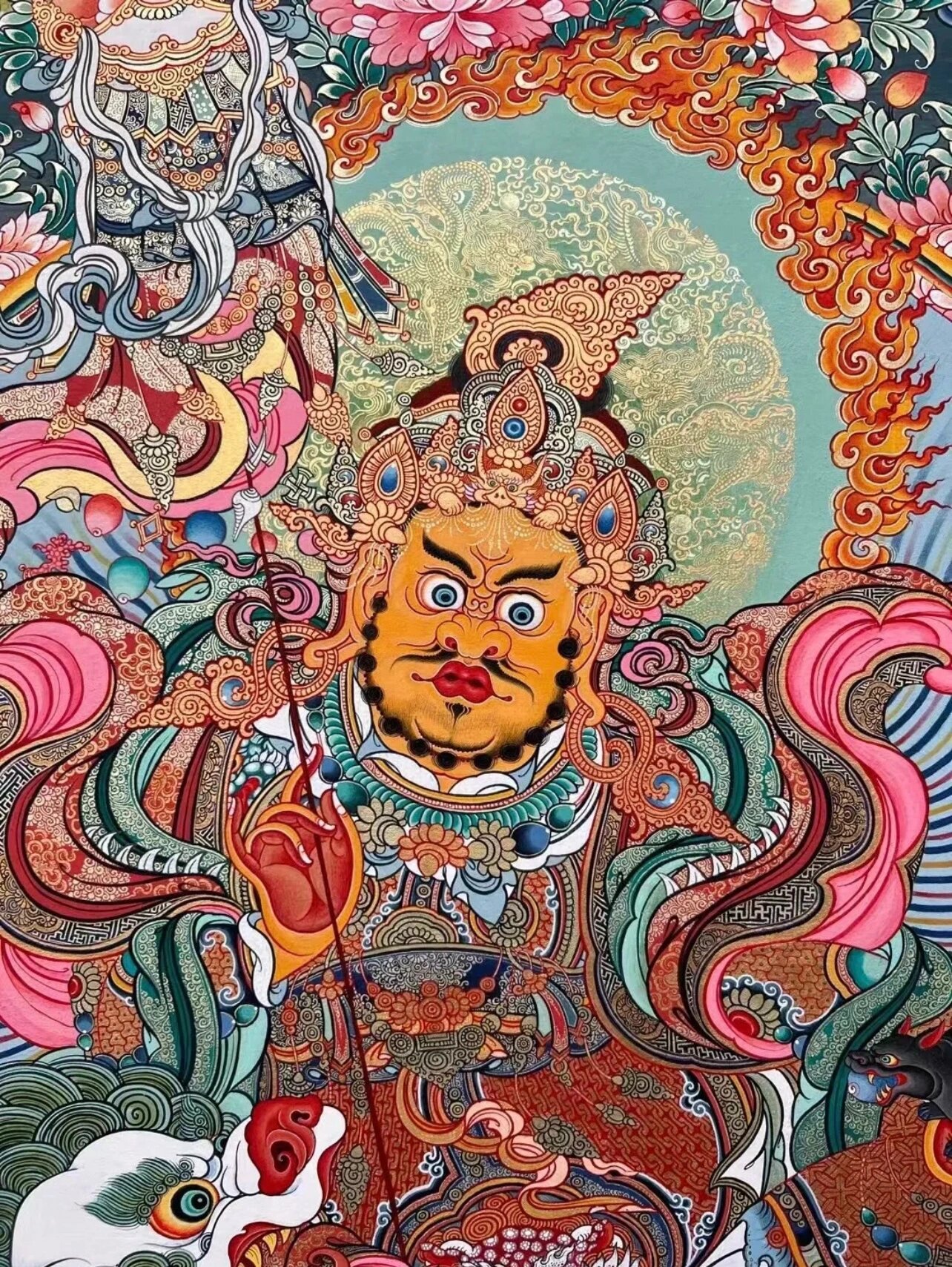 第三极唐卡 财宝天王壁纸 祝大家五月吉祥05 财宝天王五方财神唐卡