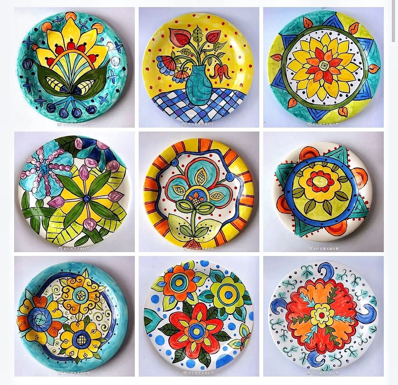 儿童画每周打卡——盘子上的艺术创作