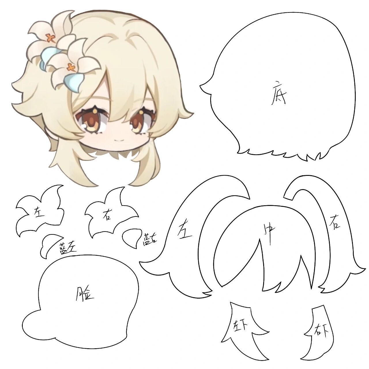 原神官方旅行者荧妹不织布图纸 关于版权:米哈游官方插画形象,我没有