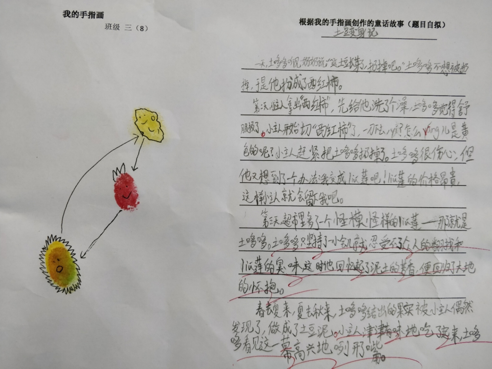 想象作文 手指画
