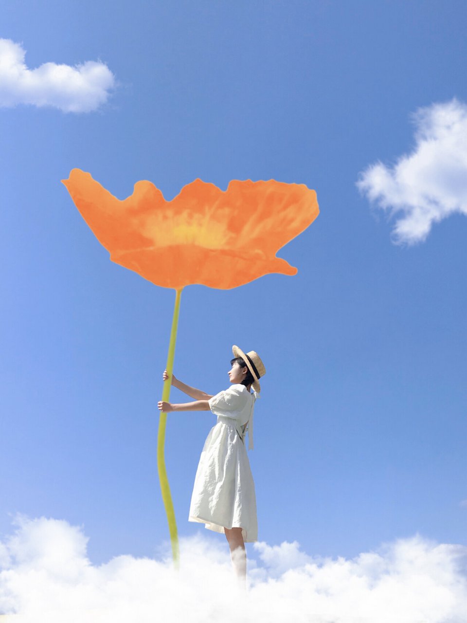 创意云朵天空借位p图教程 7815 春日踏青的时候太适合这样拍啦!