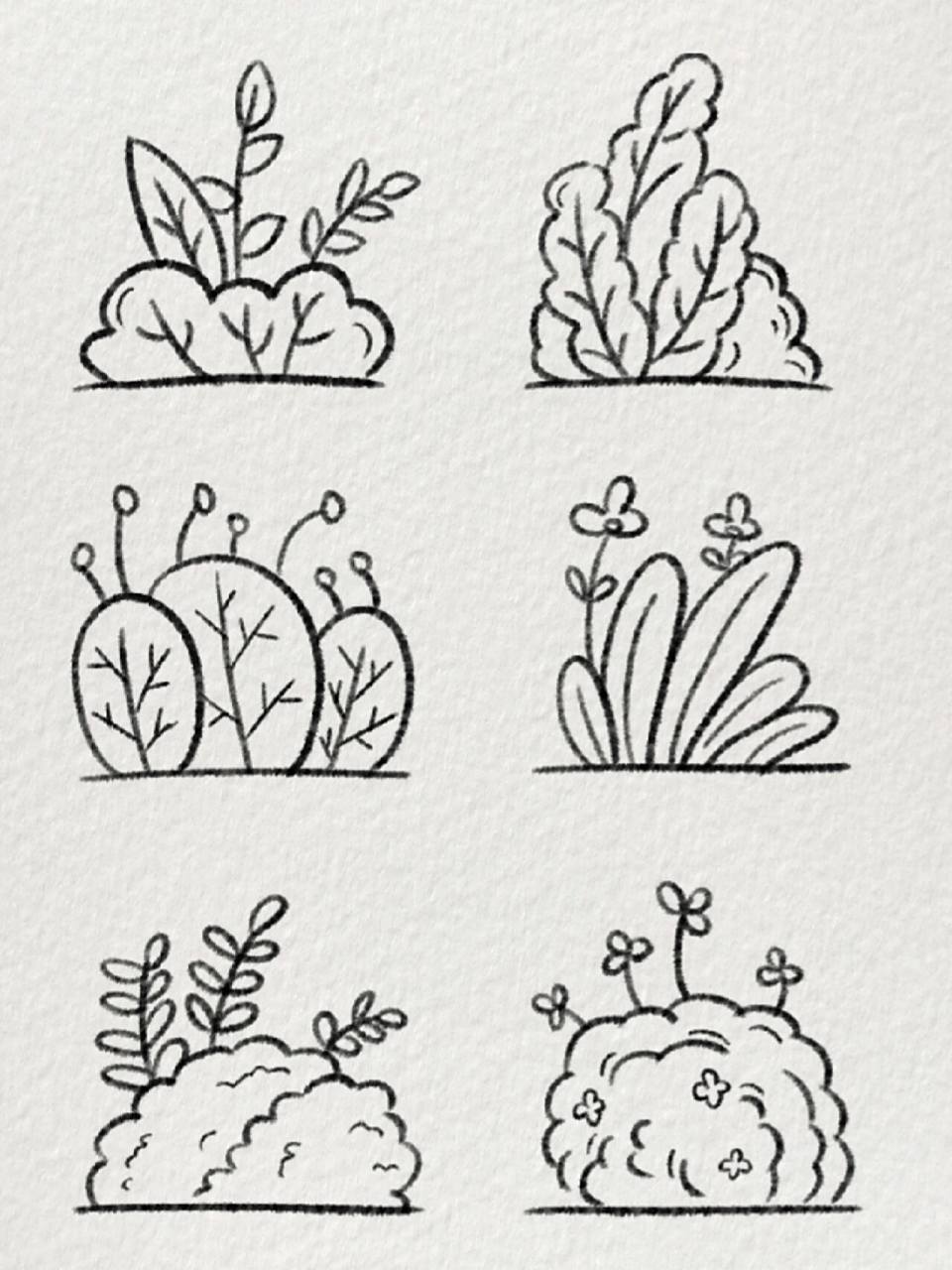 超简单的草丛简笔画|91小草也要肆意生长 简单草丛简笔画