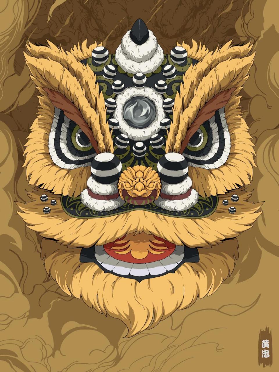 去年给网易率土之滨广东区画的醒狮活动图 五虎将分