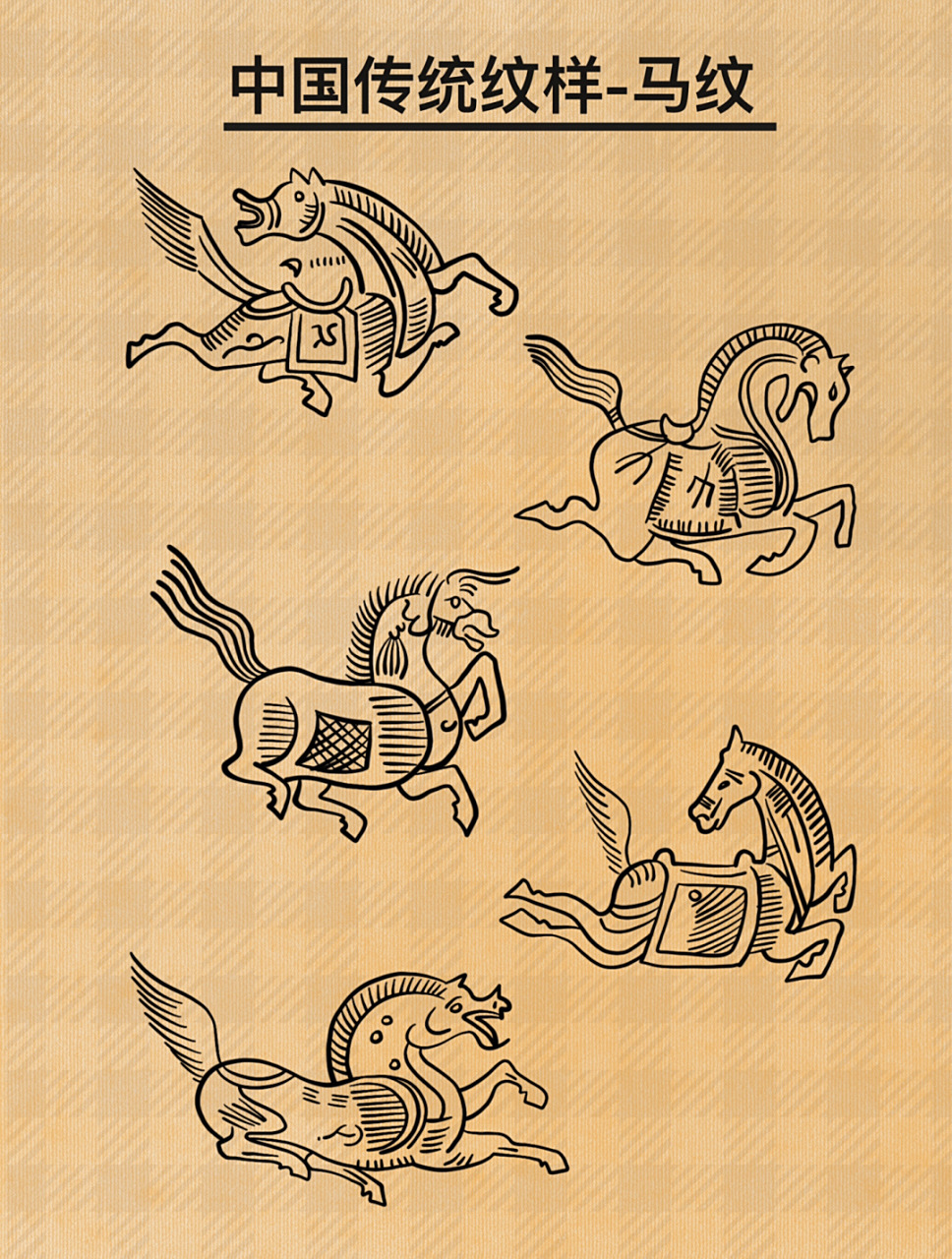 中国传统纹样分享-马纹 #中国传统图案纹样# #传统纹样# #纹样# #中国