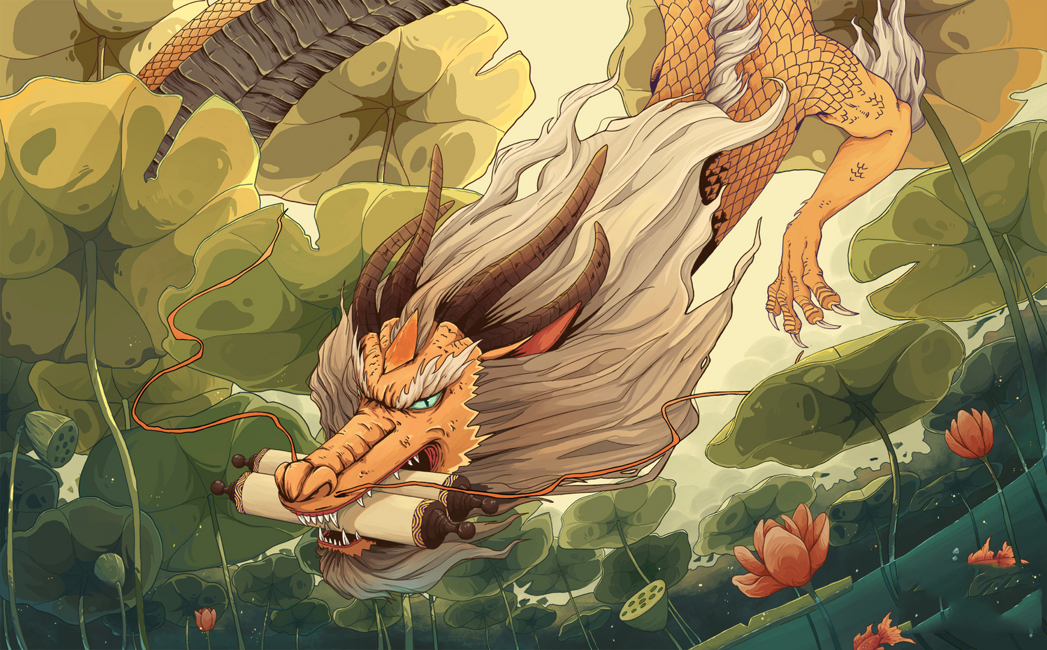 重新排一下版试试 版权已注册,可授权 	 #插画系列#龙王插画#国潮插画