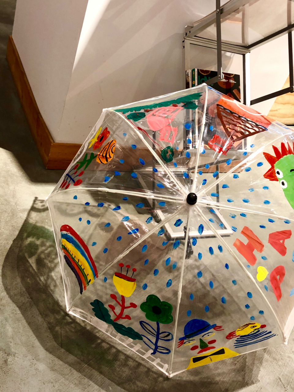 幼儿园亲子手工|幼儿美术96手绘雨伞7415 家里有把透明的儿童伞