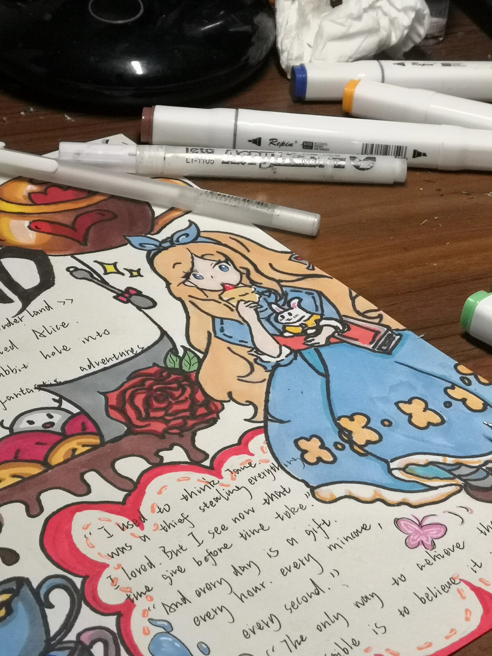 爱丽丝梦游仙境 手抄报