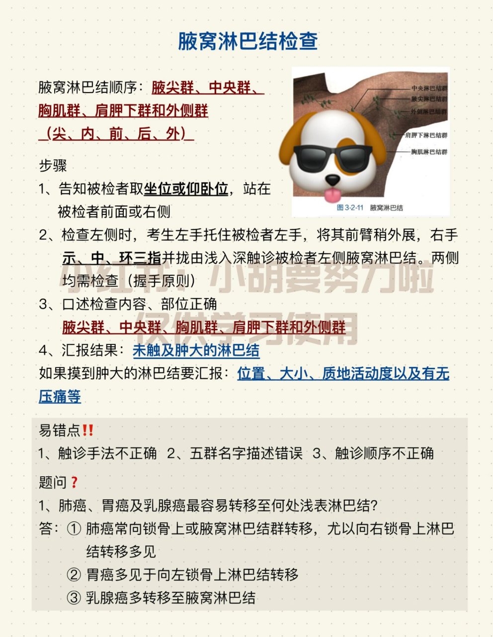 和头颈部检查整理好啦 执业医师技能操作知识点总结 浅表淋巴结触诊