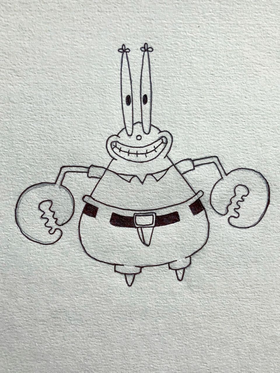 简笔画～蟹老板🦀️ 蟹老板:"海绵宝宝,我们不能跟钱做对"!