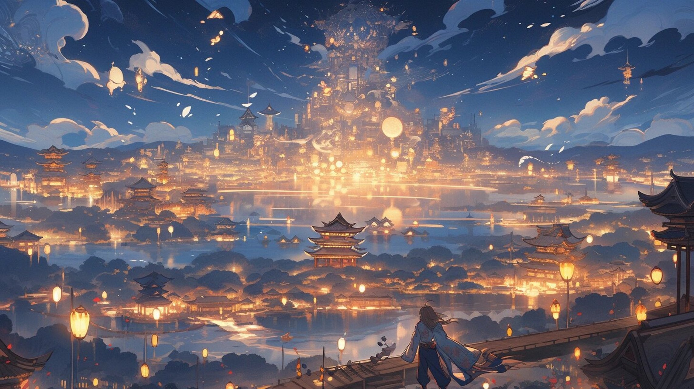 古城‖富丽堂皇 有些玄幻风的古风壁纸 感觉很好 冷色调 欢迎评论