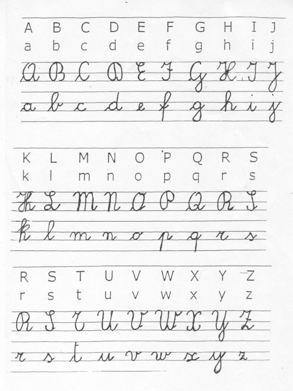 意大利语手写体练字9495 手写体corsivol | 意大利语中有21个字母