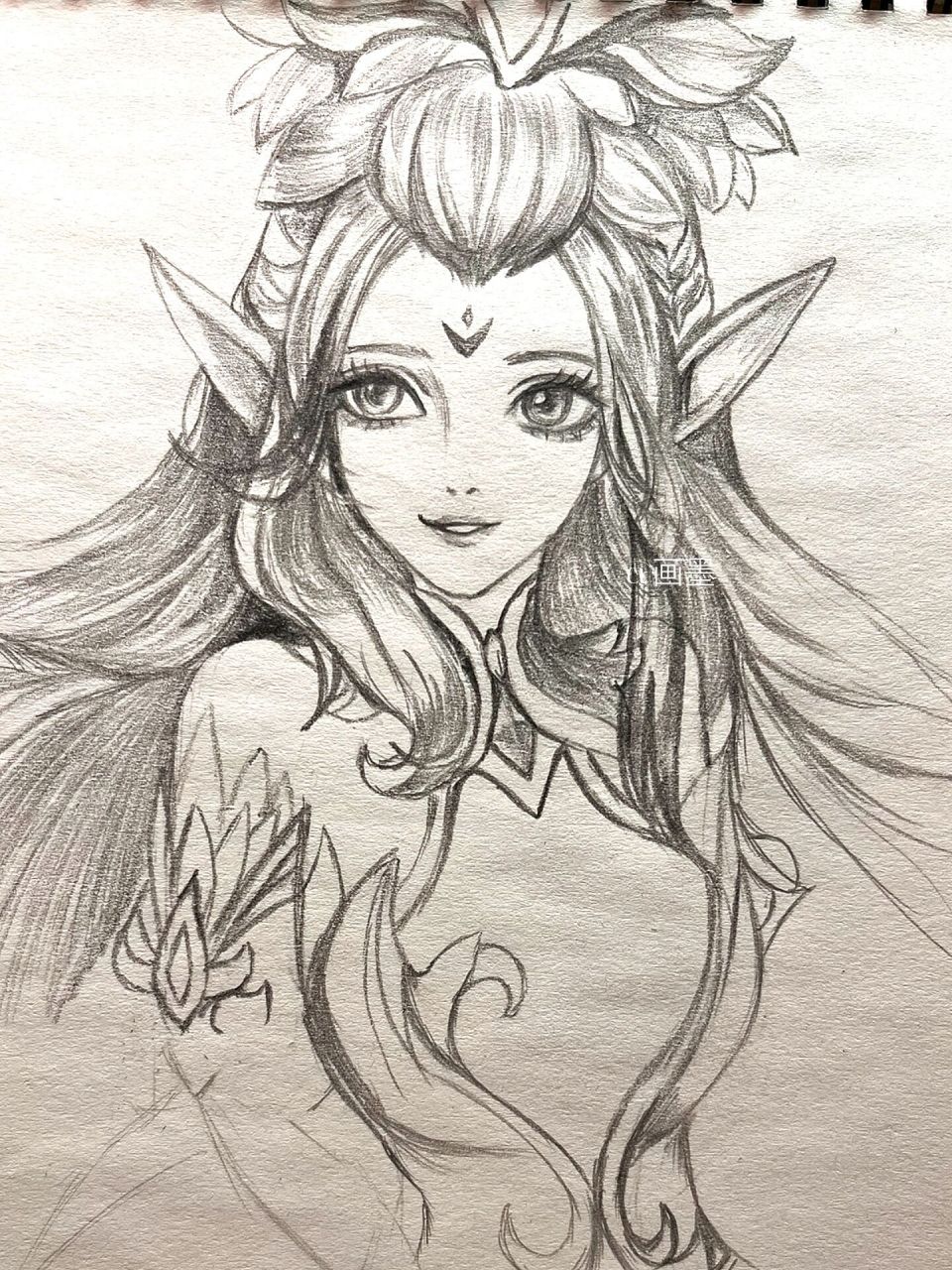 手绘王者荣耀/王昭君精灵公主附绘画过程 02答应粉丝的手绘,王者