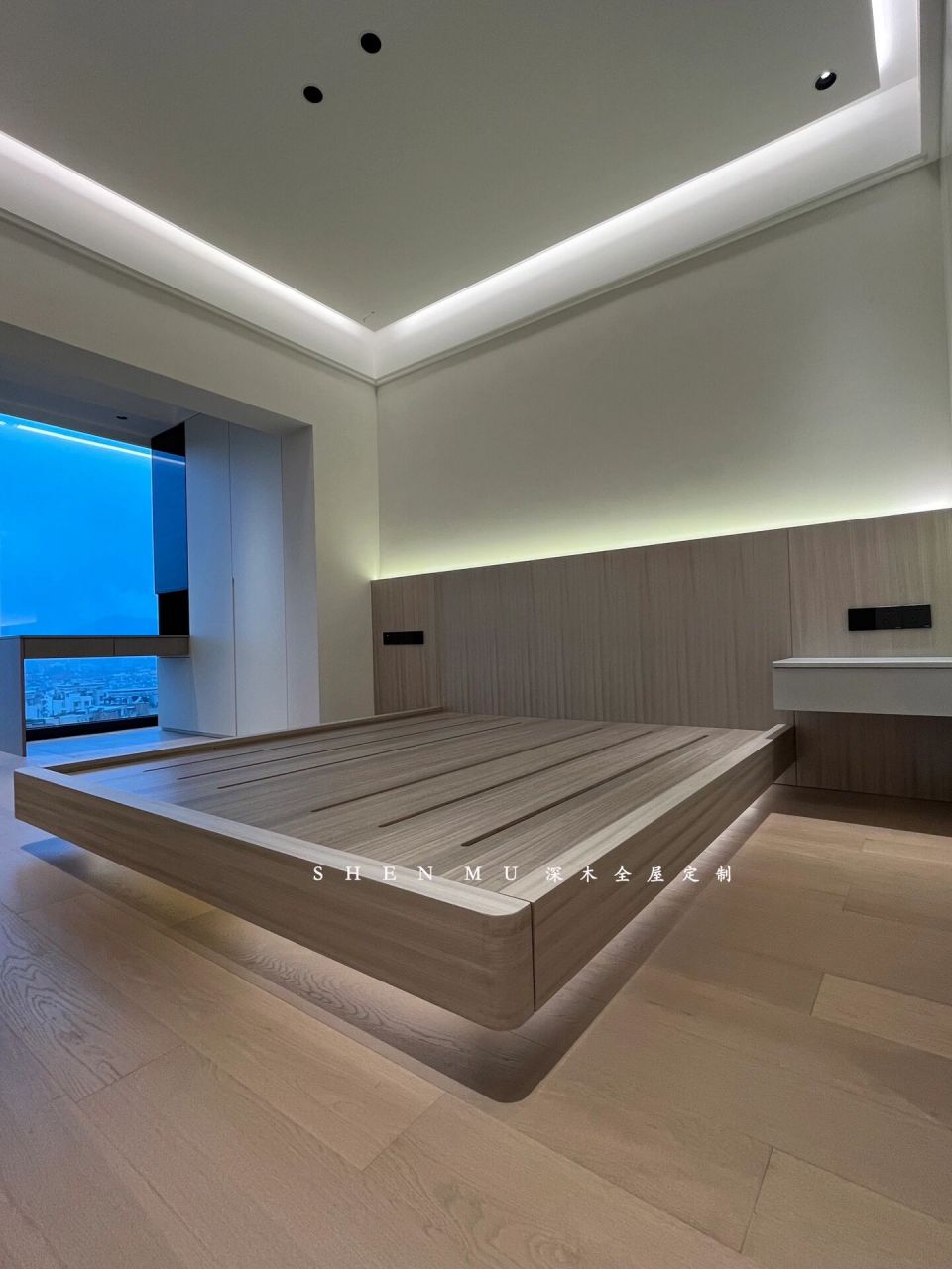 半墙背景 悬浮床,我家的悬浮床飘起来了 - 床选用悬浮设计,比普通床更