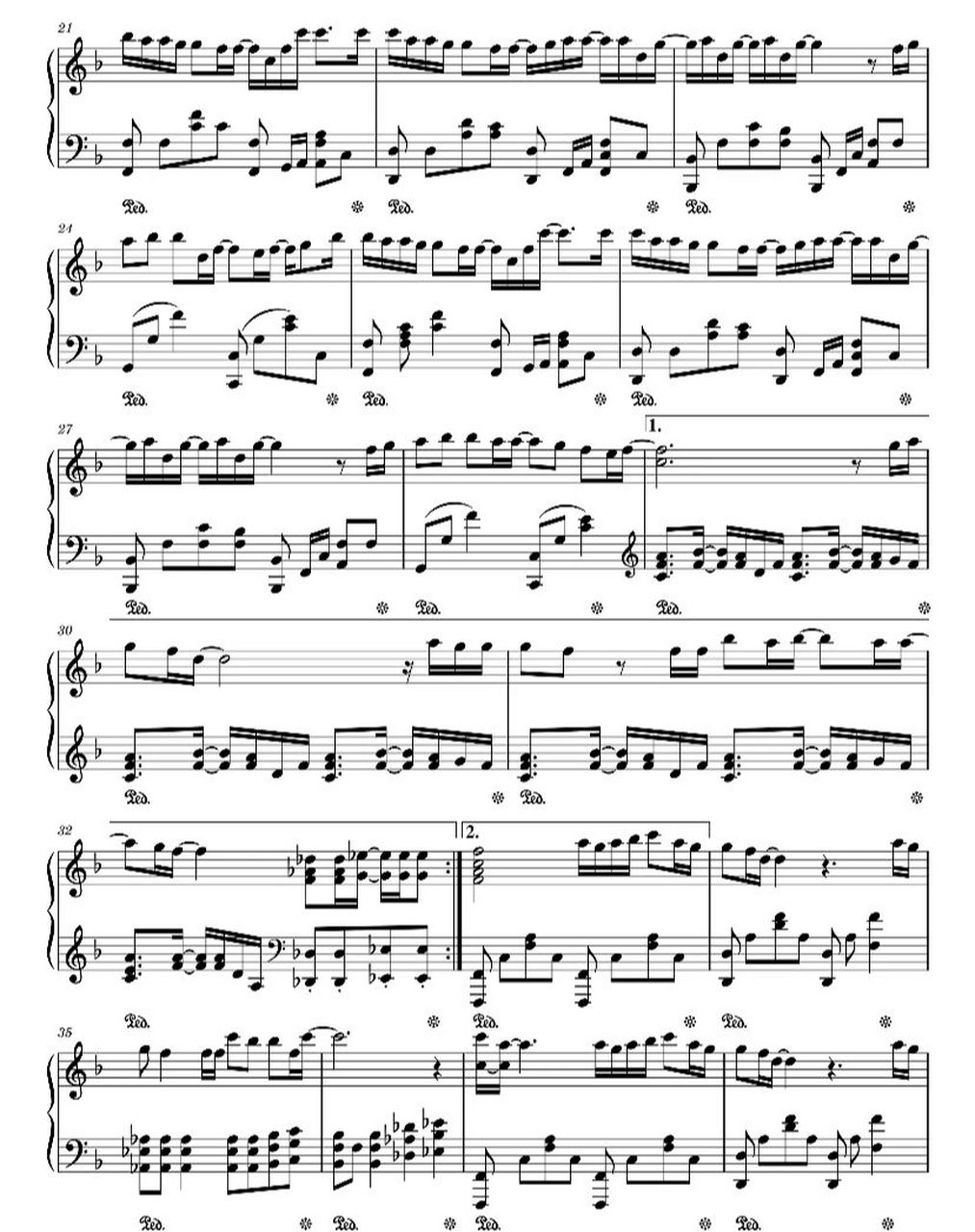 有我 钢琴谱 老规矩