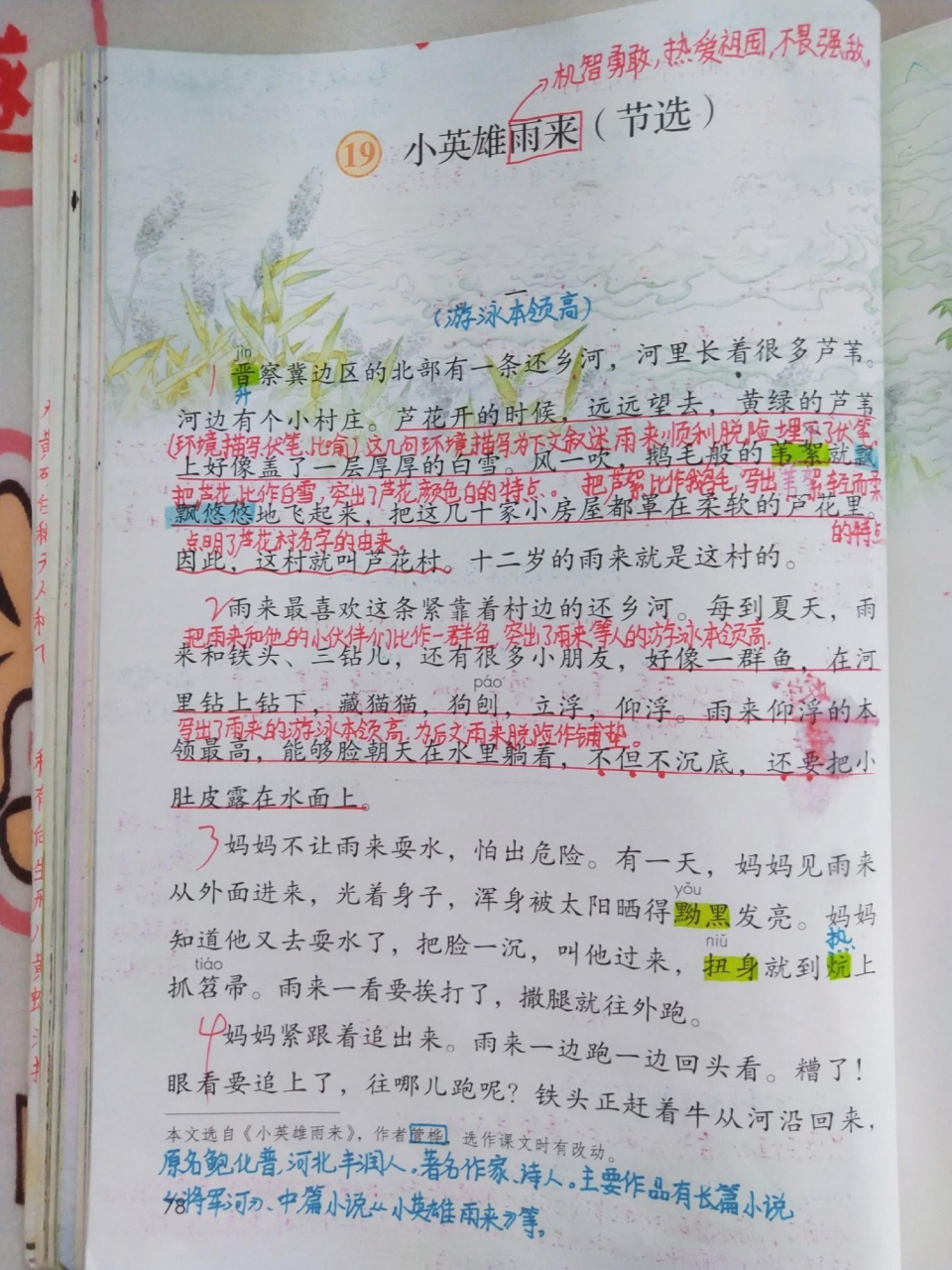 四年级下册语文19课《小英雄雨来》 这篇课文实在太长了