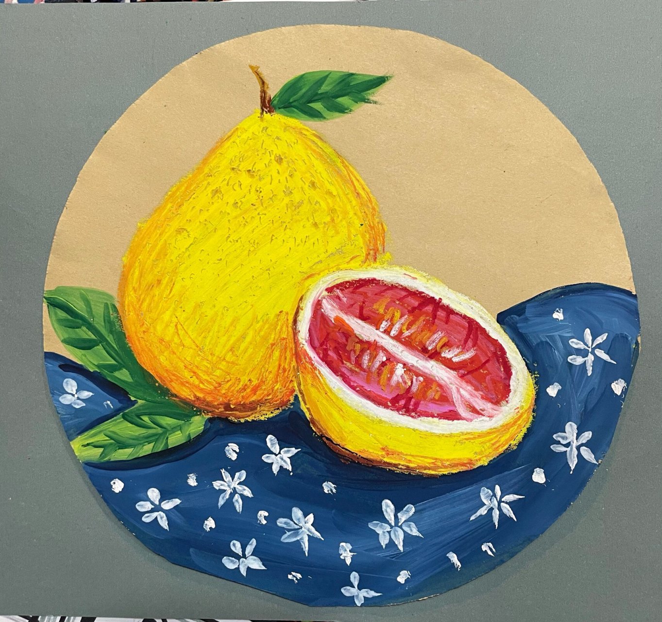 儿童创意绘画96《柚子》 柚子柚子大柚子